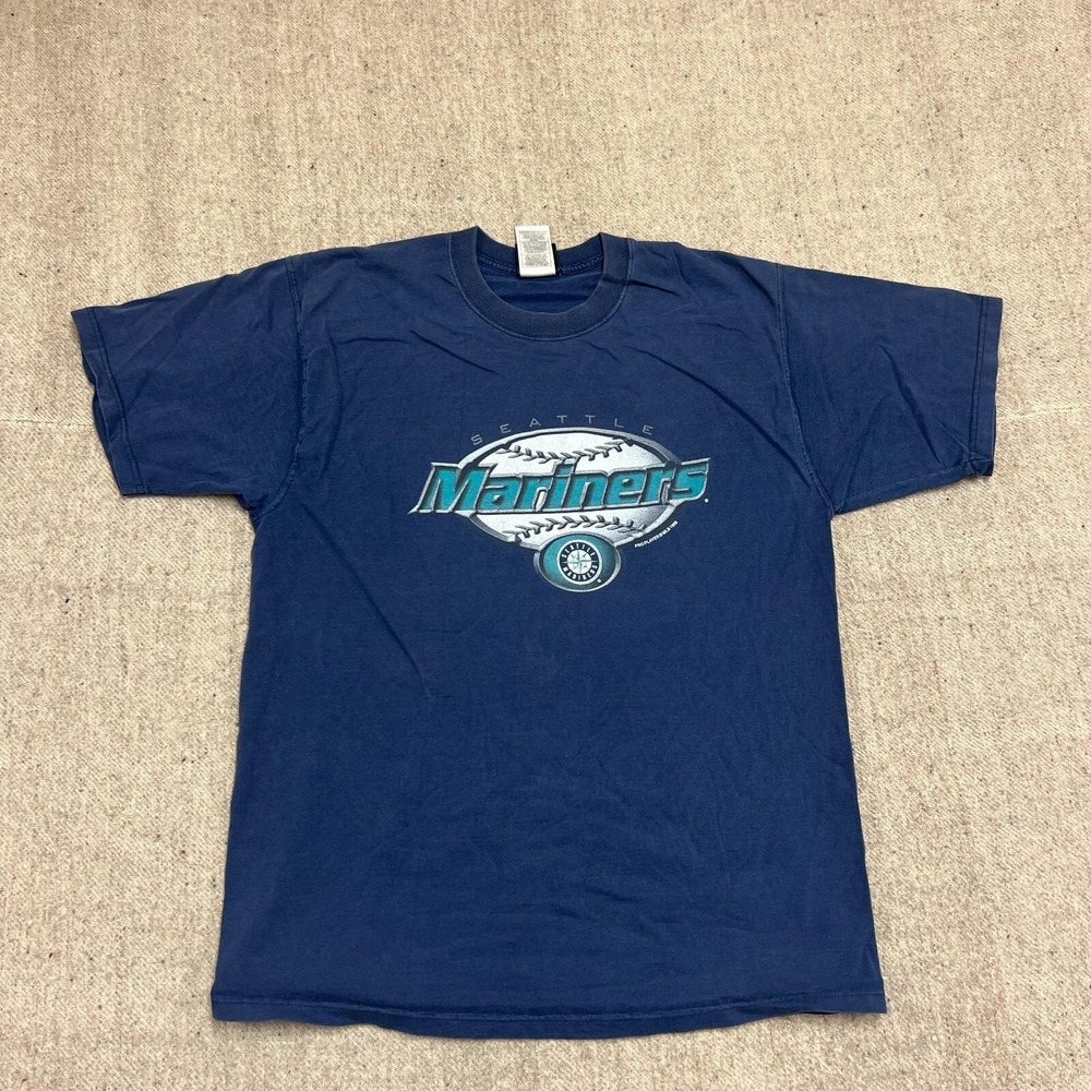 Vintage Seattle Mariners Shirt Mens Large Blue 1990s MLB Pro Player